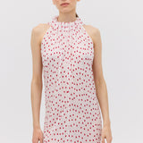 RED POLKA DOT CHIFFON CURRENT DRESS