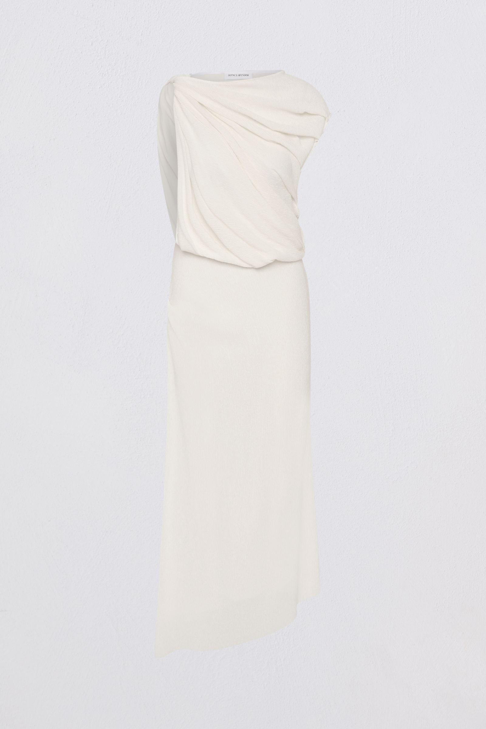 IVORY CRINKLE TUMBLE DRESS
