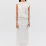 IVORY CRINKLE TUMBLE DRESS