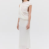 IVORY CRINKLE TUMBLE DRESS