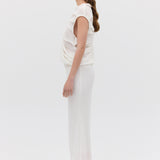 IVORY CRINKLE TUMBLE DRESS