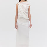 IVORY CRINKLE TUMBLE DRESS