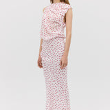 RED POLKA DOT CHIFFON TUMBLE DRESS