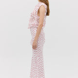 RED POLKA DOT CHIFFON TUMBLE DRESS