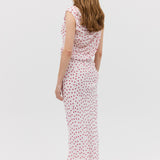 RED POLKA DOT CHIFFON TUMBLE DRESS