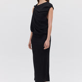 BLACK CRINKLE TUMBLE DRESS