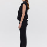 BLACK CRINKLE TUMBLE DRESS