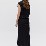 BLACK CRINKLE TUMBLE DRESS