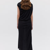 BLACK CRINKLE TUMBLE DRESS