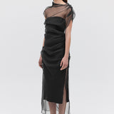 BLACK ORGANZA EMULATE DRESS