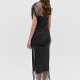 BLACK ORGANZA EMULATE DRESS
