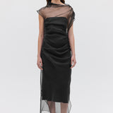 BLACK ORGANZA EMULATE DRESS