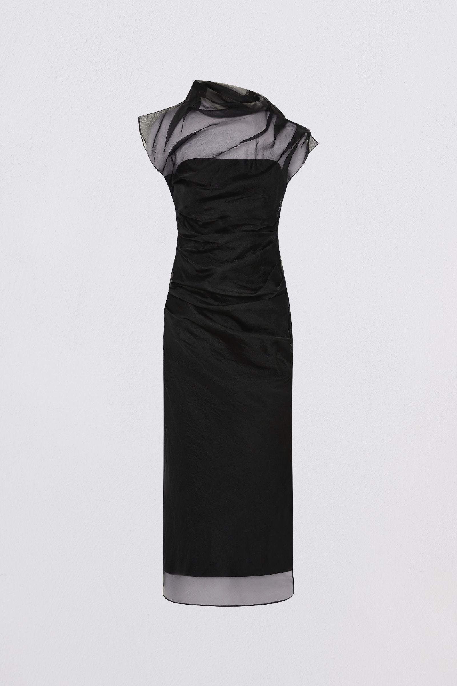 BLACK ORGANZA EMULATE DRESS