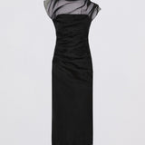 BLACK ORGANZA EMULATE DRESS
