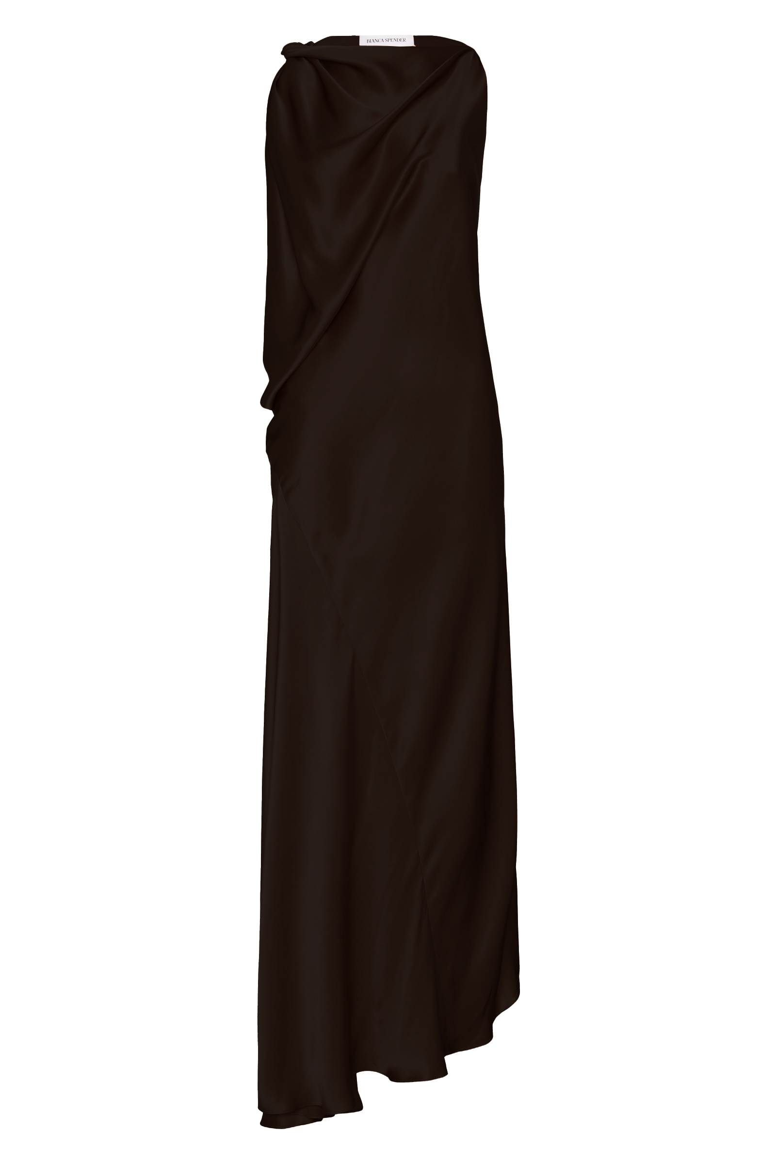 CHOCOLATE SILK SATIN ROMA GOWN