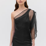 BLACK ORGANZA VALENCIA GOWN