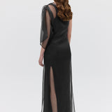 BLACK ORGANZA VALENCIA GOWN
