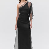 BLACK ORGANZA VALENCIA GOWN