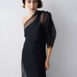 BLACK ORGANZA VALENCIA GOWN