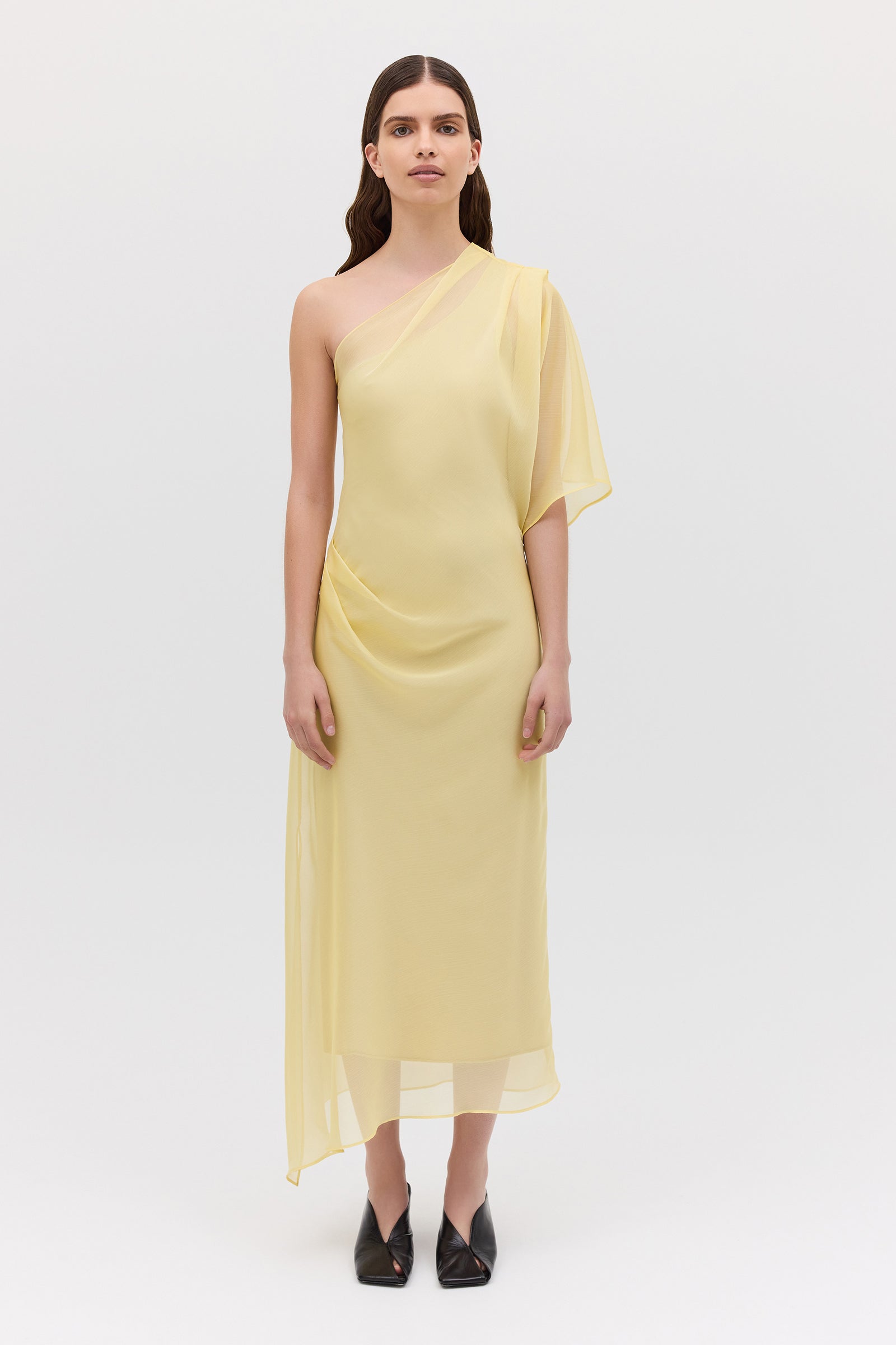 LEMON CHIFFON VALENCIA DRESS