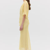 LEMON CHIFFON VALENCIA DRESS