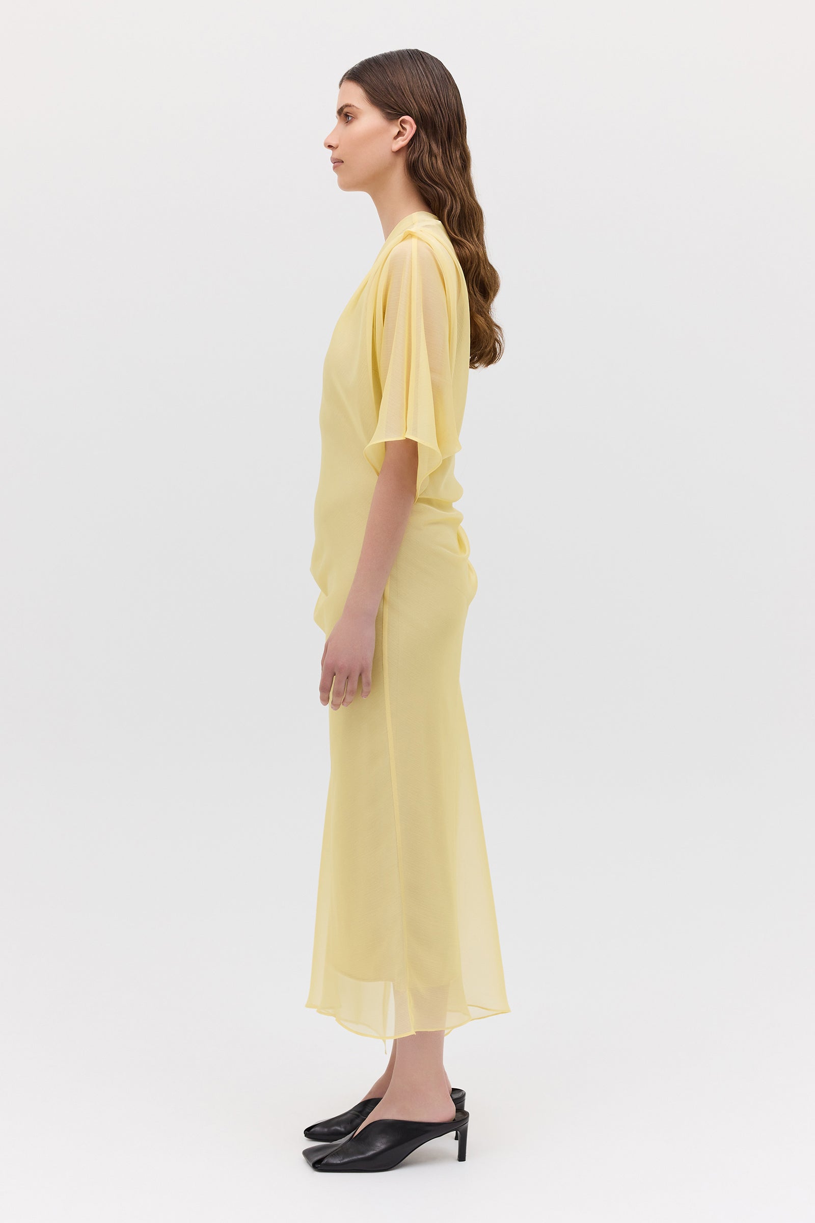 LEMON CHIFFON VALENCIA DRESS