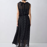 BLACK POLKA DOT SILK EMERGE DRESS
