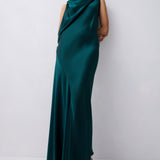 PETROL SILK ROMA GOWN