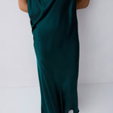 PETROL SILK ROMA GOWN