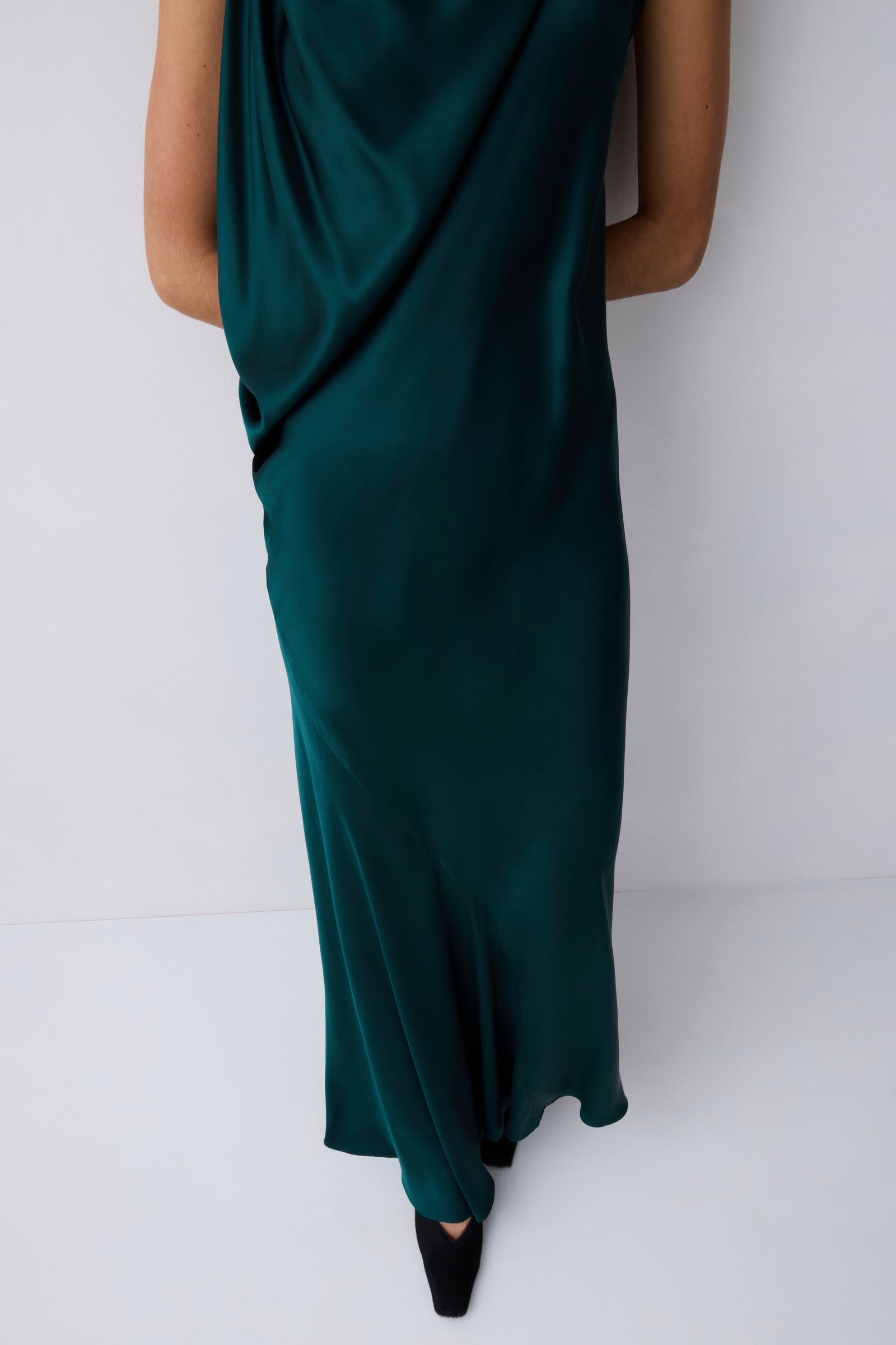 PETROL SILK ROMA GOWN