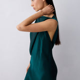 PETROL SILK ROMA GOWN