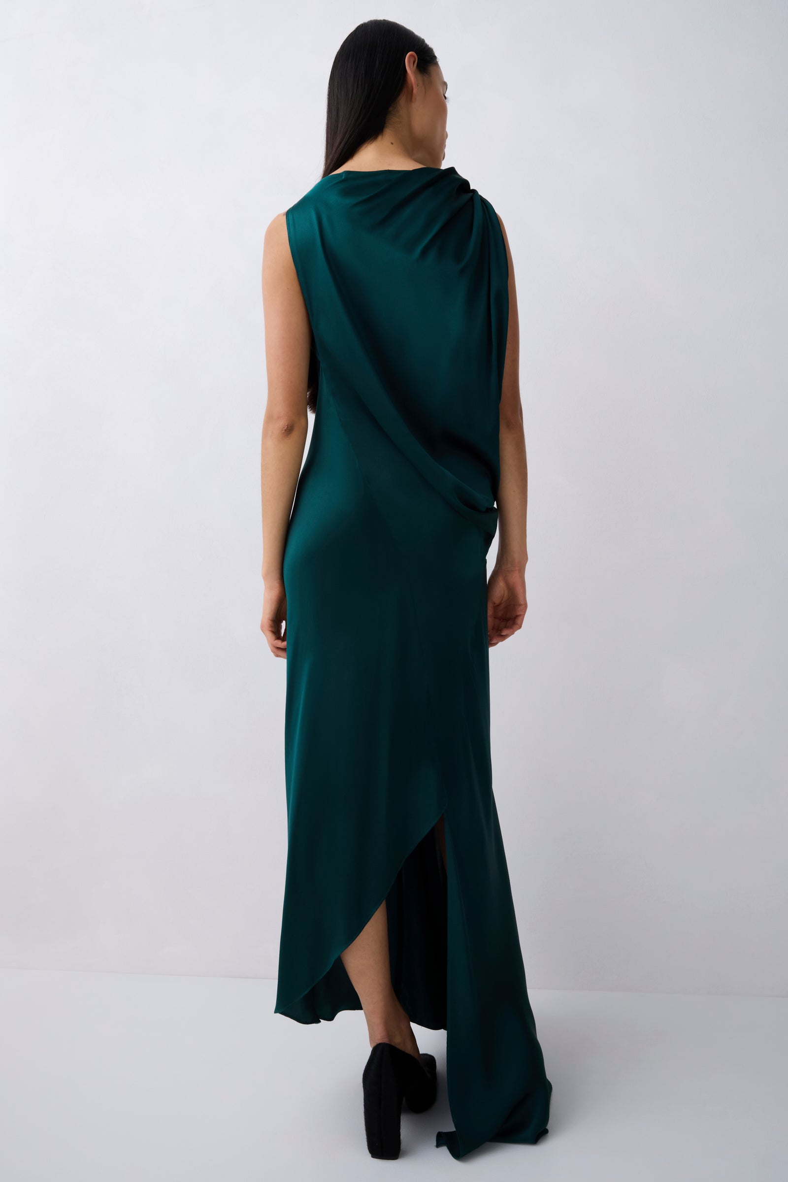 PETROL SILK ROMA GOWN