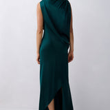 PETROL SILK ROMA GOWN