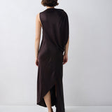 CHOCOLATE SILK SATIN ROMA GOWN