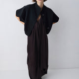 CHOCOLATE SILK SATIN PLUNGE GOWN