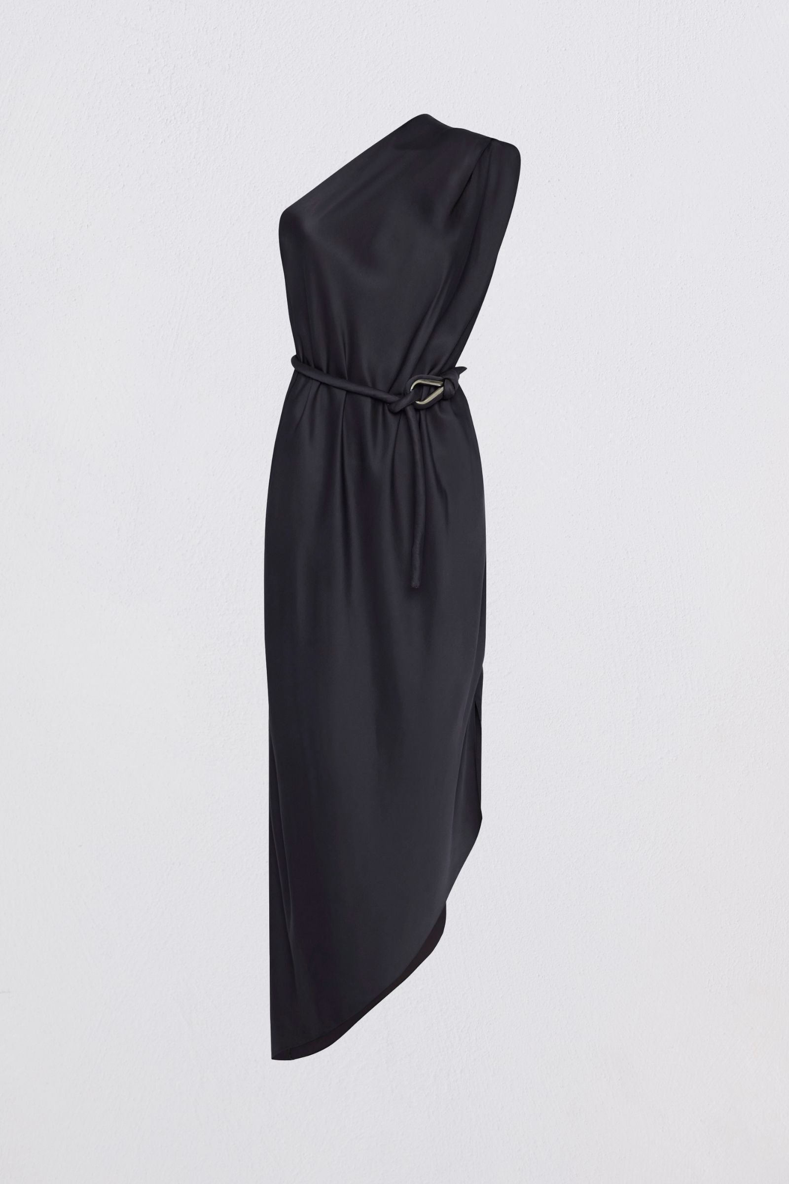NAVY SATIN CREPE IBIZA DRESS