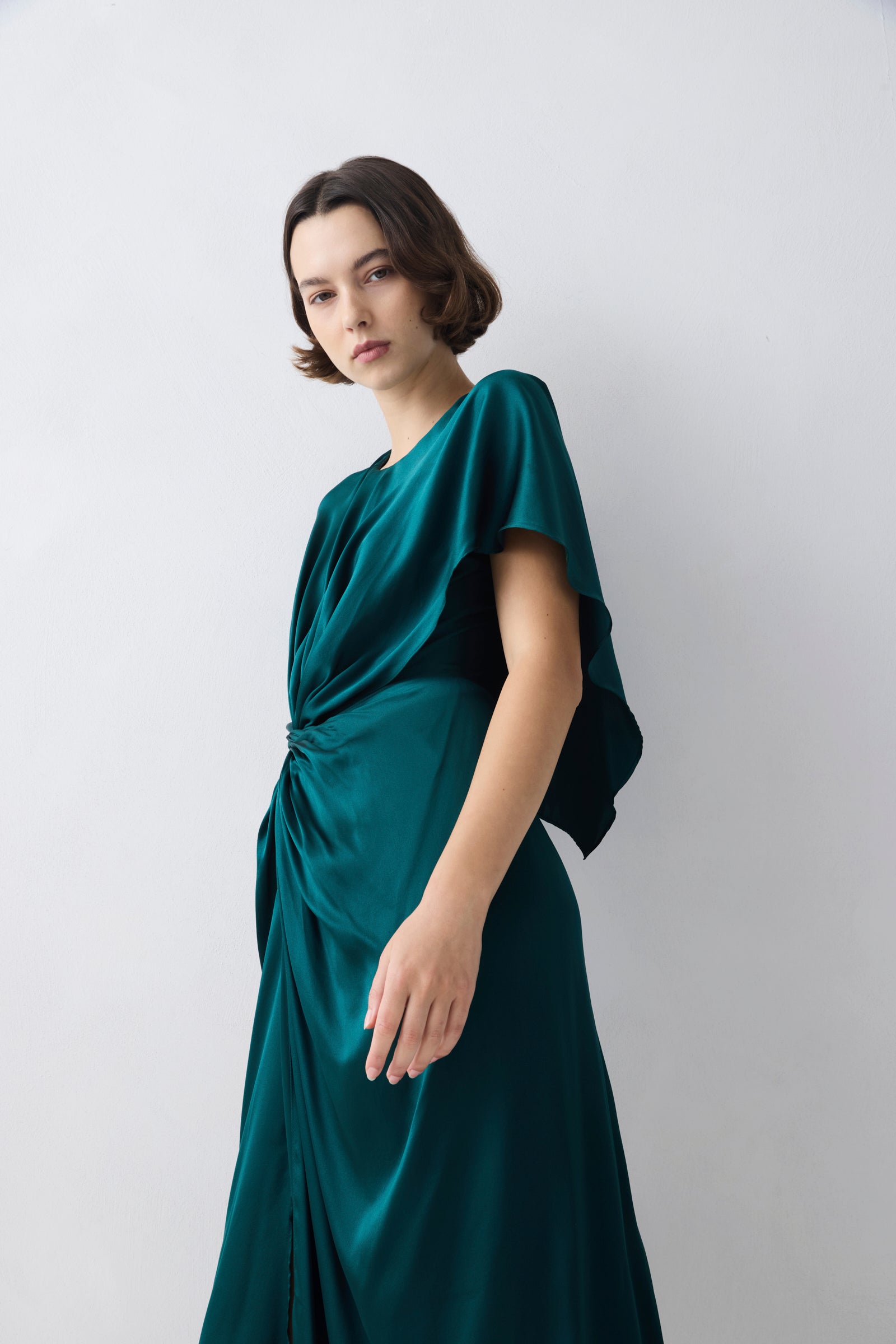 PETROL SILK ILLUSIONIST DRESS Bianca Spender PETROL SILK ILLUSIONIST DRESS Bianca Spender