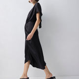 BLACK SILK ILLUSIONIST DRESS