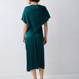 PETROL SILK ILLUSIONIST DRESS