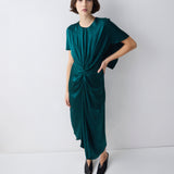 PETROL SILK ILLUSIONIST DRESS