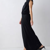 BLACK SILK ILLUSIONIST DRESS