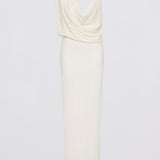 IVORY CRINKLE LIQUID GOWN