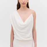 IVORY CRINKLE LIQUID GOWN