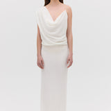 IVORY CRINKLE LIQUID GOWN