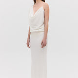 IVORY CRINKLE LIQUID GOWN