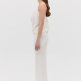 IVORY CRINKLE LIQUID GOWN