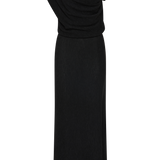 BLACK CRINKLE LIQUID GOWN