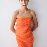 MANDARIN ORGANZA EMULATE STRAPLESS