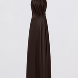 CHOCOLATE SILK SATIN ISABELLA GOWN