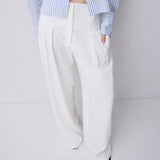 BLUE STRIPE COTTON RISE SHIRT